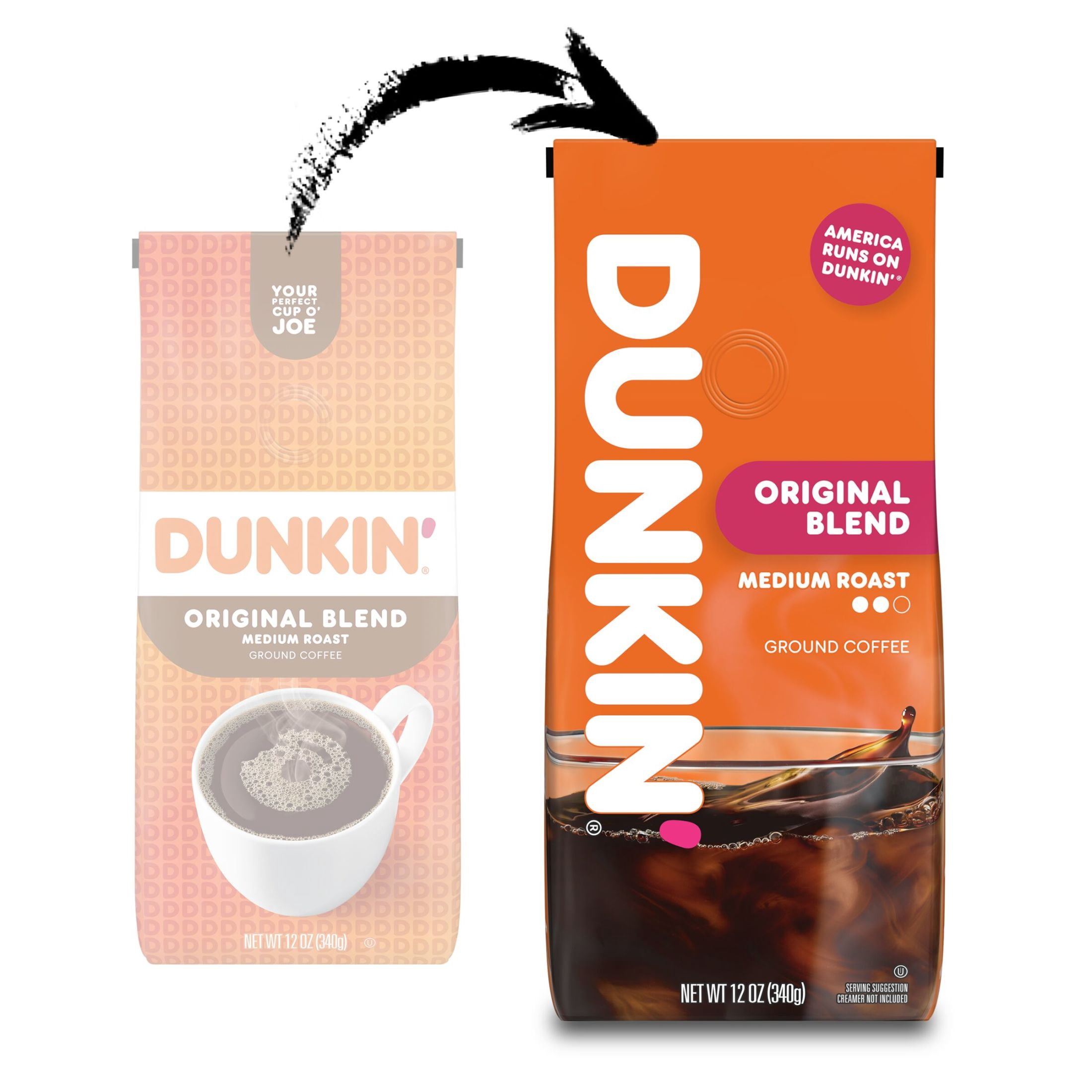 Dunkin’ Original Blend Medium Roast Ground Coffee, 12 oz Bag