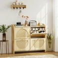 thumbnail image 2 of HOMCOM Armoire à Chaussures, Armoire de Rangement pour Chaussures avec 4 Tiroirs Basculants, Naturel, 2 of 10
