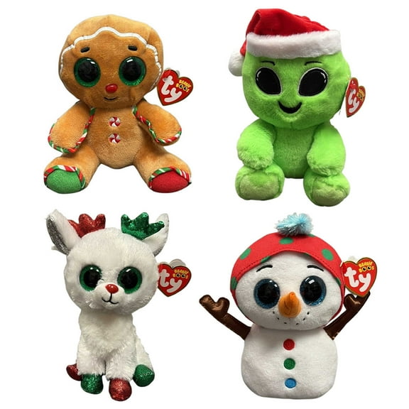 TY Beanie Boos - SET of 4 Christmas 2025 Releases [Dave, Comet, Snaps & Snowdrop](6 inch)