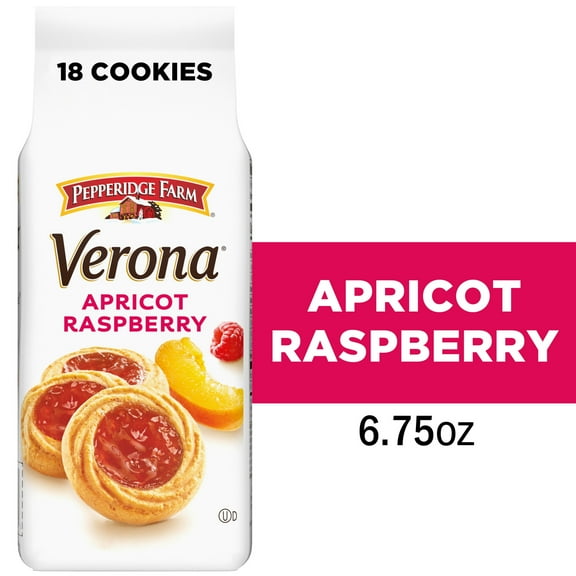 Pepperidge Farm Verona Apricot Raspberry Thumbprint Cookies, 6.75 oz Bag