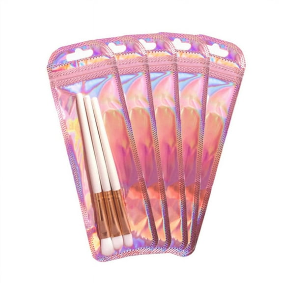 100Pc Resealable Holographic Pen Smell Proof Pouch Zipper Closure Beadable Packaging Bags for Sealable Storage Bag