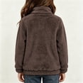 thumbnail image 3 of Xdegoge Tween Girls Fuzzy Fleece Pullover Sweater Quarter Zip Fluffy Sherpa Sweatshirt with Pockets Kids Warm Winter Outwear, Size 9-10, 3 of 6