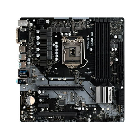 - ASRock Z390M Pro4 LGA 1151 (300 Series) Intel Z390 HDMI SATA 6Gb/s USB 3.1 Micro ATX Intel Motherboard