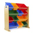 thumbnail image 1 of Tot Tutors Kids' Toy Storage Organizer with 12 Plastic Bins, Natural/Primary (Primary Collection), 1 of 5