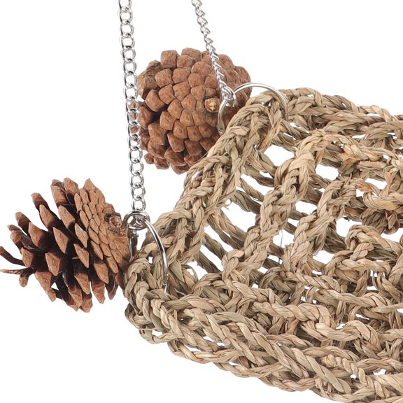 Milisten Comfortable Bird Hammock Light Brown Parrot Nest Bed with Hanging Swing for Cage Accessories