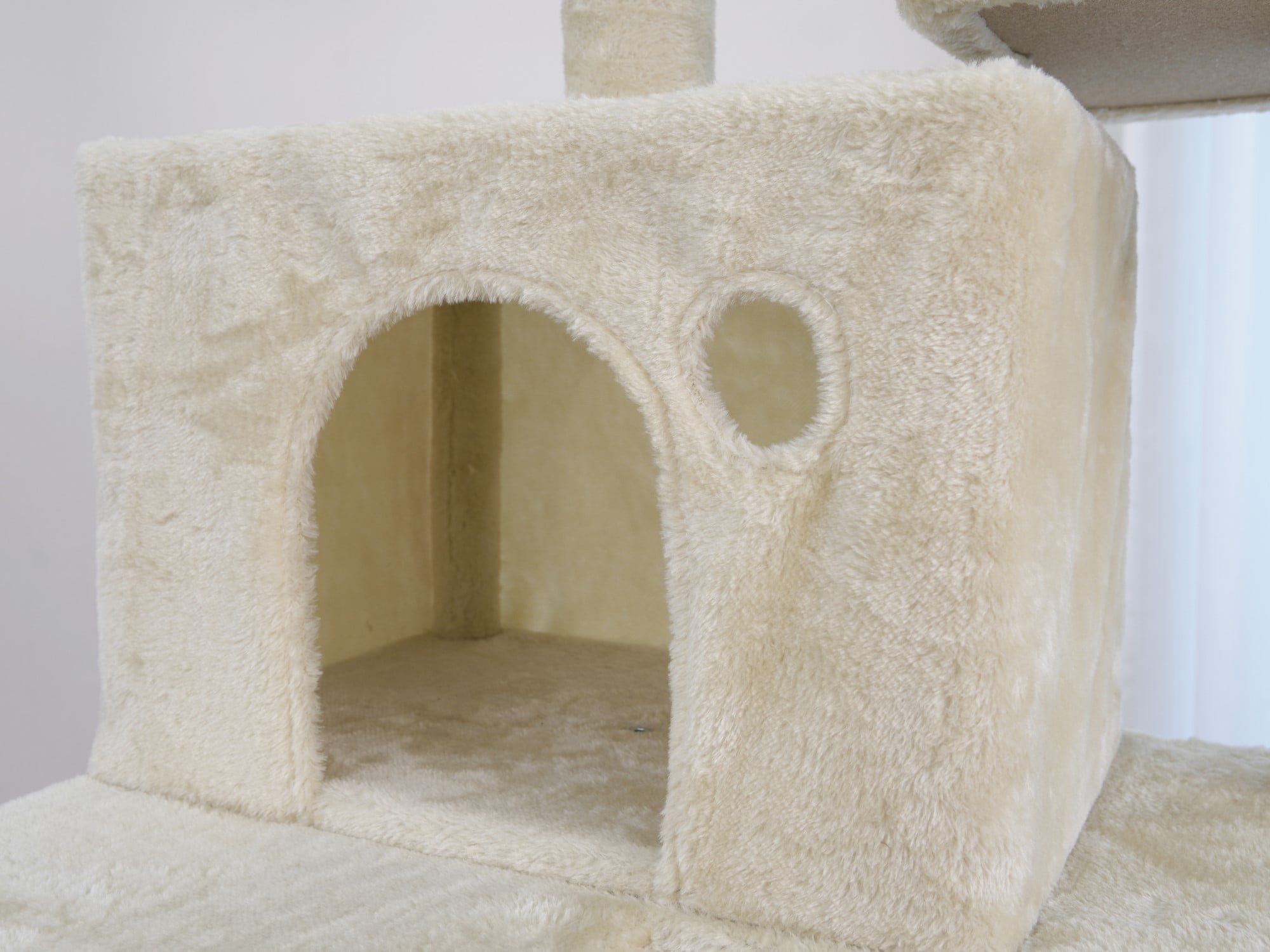 Vibrant Life Heavy Duty 7-Level 81" Cat Tree with Two Condos and Hammock, Beige