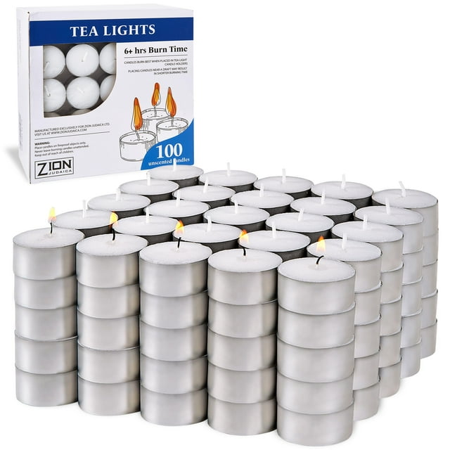 Velas tipo candelita Zion Judaica, sin perfume, 100 unidades, 6 horas de combustión