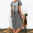 thumbnail image 3 of Fridja Robe d'Été Décontractée pour Femmes Col en V en Denim Robe Longue de Soirée Manches Courtes Robe Évasée, 3 of 7