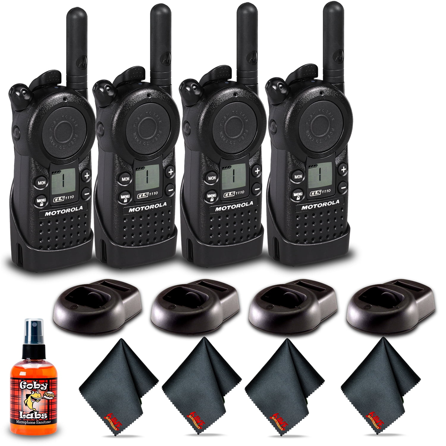 4 x Motorola CLS1110 UHF 1W 1Channel 2Way Radio (CLS1110) 4 Pack