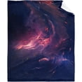 thumbnail image 4 of Pink Purple Galaxy Fleece Flannel Lightweight Blankets Plush Microfiber Bedding Throw Blanket for Couch and Bed 60"x50" for Teens, 4 of 6