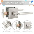 thumbnail image 4 of Knobelite (2 Pack Square Door Lever Interior Bedroom or Bathroom Lever Door Handle, Privacy Door Lever in Satin Nickel,with Locking Keyless Lever for Right & Left Sided Doors Heavy Duty, 4 of 6