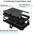 thumbnail image 4 of iPhone 12 PRO Max 2020 6.7 Inch A2342 A2410 A2412 A2411 Durable Classic Printed Case with 360Â° Rotatable Belt Clip with Kick Stand - Dark Gray (with Holster), 4 of 5