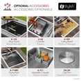thumbnail image 2 of Stylish 20" Dura-Tek Stainless Steel Dual Mount Concealed Single Bowl Workstation Sink with 3 accs S-520C, 2 of 11