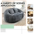 thumbnail image 6 of MOONMISS Chenille Durable Comfort Lounger High Back Bean Bag loveseat Lazy Sofa-Gray, 6 of 8