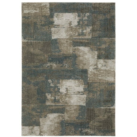 Oriental Weavers Alton Area Rug - 532B9 - 3'3" x 5' - in Teal/ Grey - Modern Style, Stain Resistant, Family and Pet Friendly , Entrway, Bedroom Rug