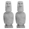 thumbnail image 1 of 2 figuras de cabeza de Moai de Isla de Pascua para decoración del hogar y jardín, escultura de cara abstracta para decoración de estantería de escritorio, estatua de piedra para decoración de mesa, 1 of 8