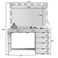 thumbnail image 2 of Ember Interiors Polly Modern White Painted Vanity Table, Lights, USB Port, for Bedroom, 2 of 6