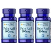 Puritan's Pride Folic Acid 400 mcg - 250 Tabs (3-PACK)