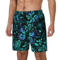 thumbnail image 2 of Gaeub Blue Floral with Butterflies Mens Swim Trunks Stretch Beach Shorts Quick Dry for Men Swim Shorts Swimwear with Pockets- X-Large, 2 of 9