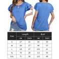 thumbnail image 2 of Camiseta Camiseta holgada con cuello en V de doble capa de color sólido de verano para mujer Cgtredaw para Mujer Azul T M, 2 of 6
