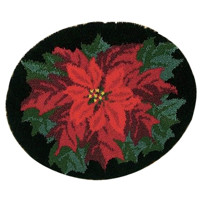 Kit de gancho de pestillo para hacer alfombras, manualidades para niños y adultos, hecho a mano, 19,6 x 19,6 pulgadas. Flor Roja 50x50cm