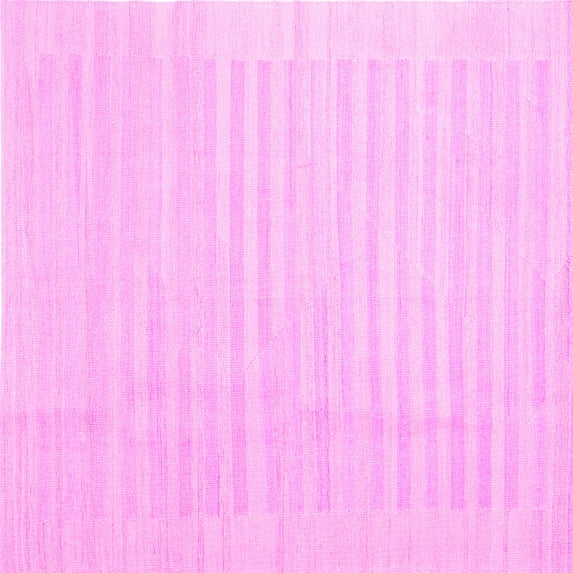 Ahgly Company Indoor Square Abstract Pink Contemporary Area Rugs, 7' Square
