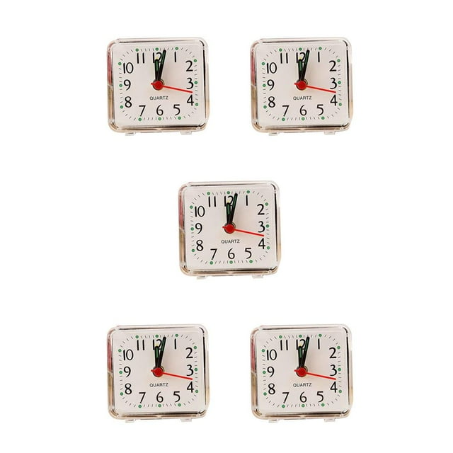 jesticaly Pointer Alarm Clock Decoration Bedside Table Clocks Travel School Kitchen Cooking Baking Work Timer Gift Home Decor White 5Set