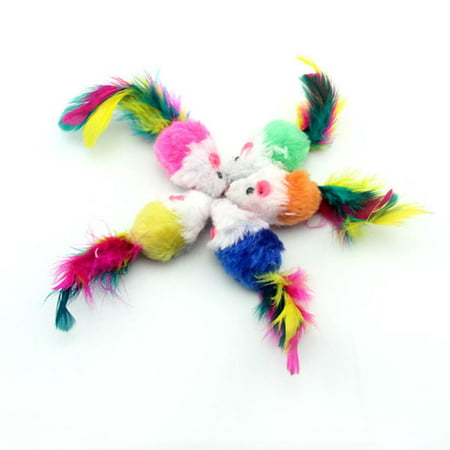 JOYFEEL Clearance 2019 10pcs Mouse Shaped with Colorful Feather Tail Decoration Toys for Cats Random Best Toy Gifts for Children