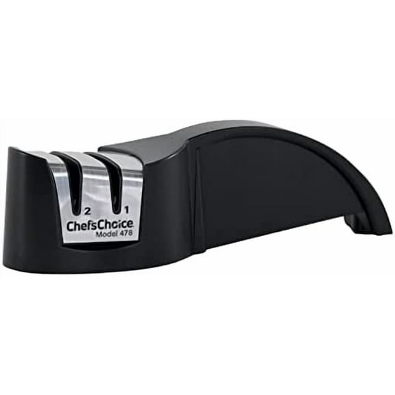 Chef'sChoice 2-stage manual diamond hone knife sharpener for 20-degree straight-edge kitchen knives.
