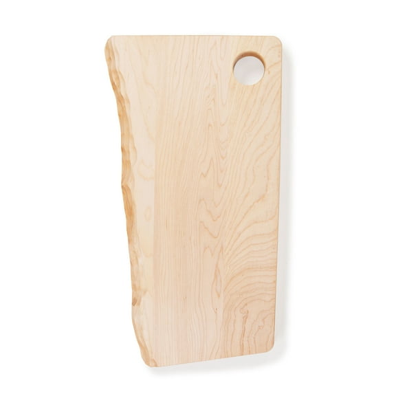 Blank Plain Natural Brown 16 x 8.5 Maple Hardwood Live Edge Cutting Board