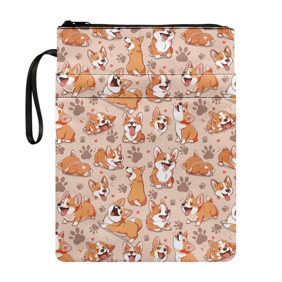 HELLHERO 11.42 x 8.66 Inch Polyester Fabric Books Sleeve - Protector Wrap Bag for Bible or Book, Journal, Corgi