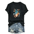 thumbnail image 3 of VBTAPA Easter Shirt for Women Bunny Shirts Cute Rabbit Graphic Tee Christian T-Shirt Easter Eggs Graphic Casual Tee Tops Sales of the Day Black L, 3 of 5