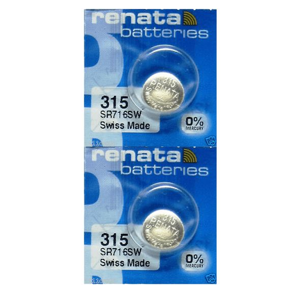 Renata 315 SR716SW Batteries - 1.55V Silver Oxide 315 Watch Battery (2 Count)