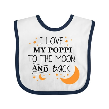 

Inktastic I Love My Poppi to the Moon and Back Gift Baby Boy or Baby Girl Bib