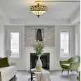 thumbnail image 3 of Kiven 13.8in Flush Mount Ceiling Light Fixture Dimmable, 3-Light Anti Glare Close to Ceiling Light with 15FT Plug-in Cord, Tiffany-Style Glass Chandelier for Bedroom Kitchen Hallway(No.3210), 3 of 7