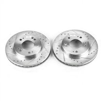 Power Stop Front Pair of Drilled and Slotted Brake Rotors JBR518XPR