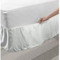 thumbnail image 2 of Neutral Color Bed Skirt, Barely Visible Diagonal Squares Rhombus Details Modern Graphic, Elastic Bedskirt Dust Ruffle Wrap Around for Bedding Decor, 4 Sizes, Pale Eggshell and White, by Ambesonne, 2 of 2