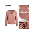 thumbnail image 4 of Gvmfive Women's Solid Petal Collar Long Sleeve Pullover Casual Sweater, 4 of 5