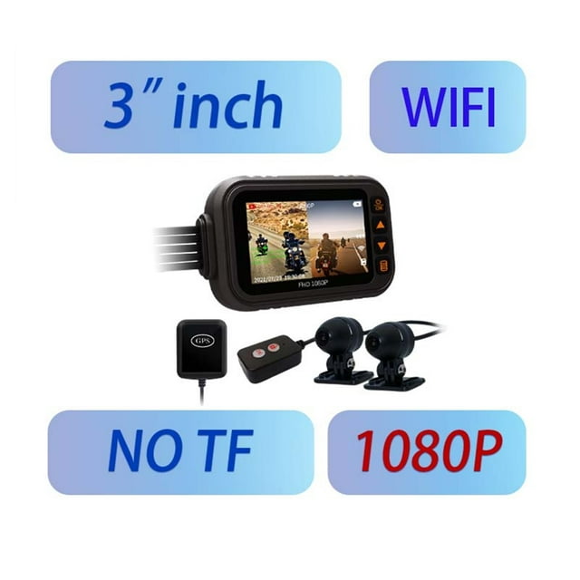 3 Inches Motorcycle GPS 1080P Dashcam With Waterproof Dual Lens Motorcycle Black Box Night Vision Video Recorder Dash Cam ,Clear Images