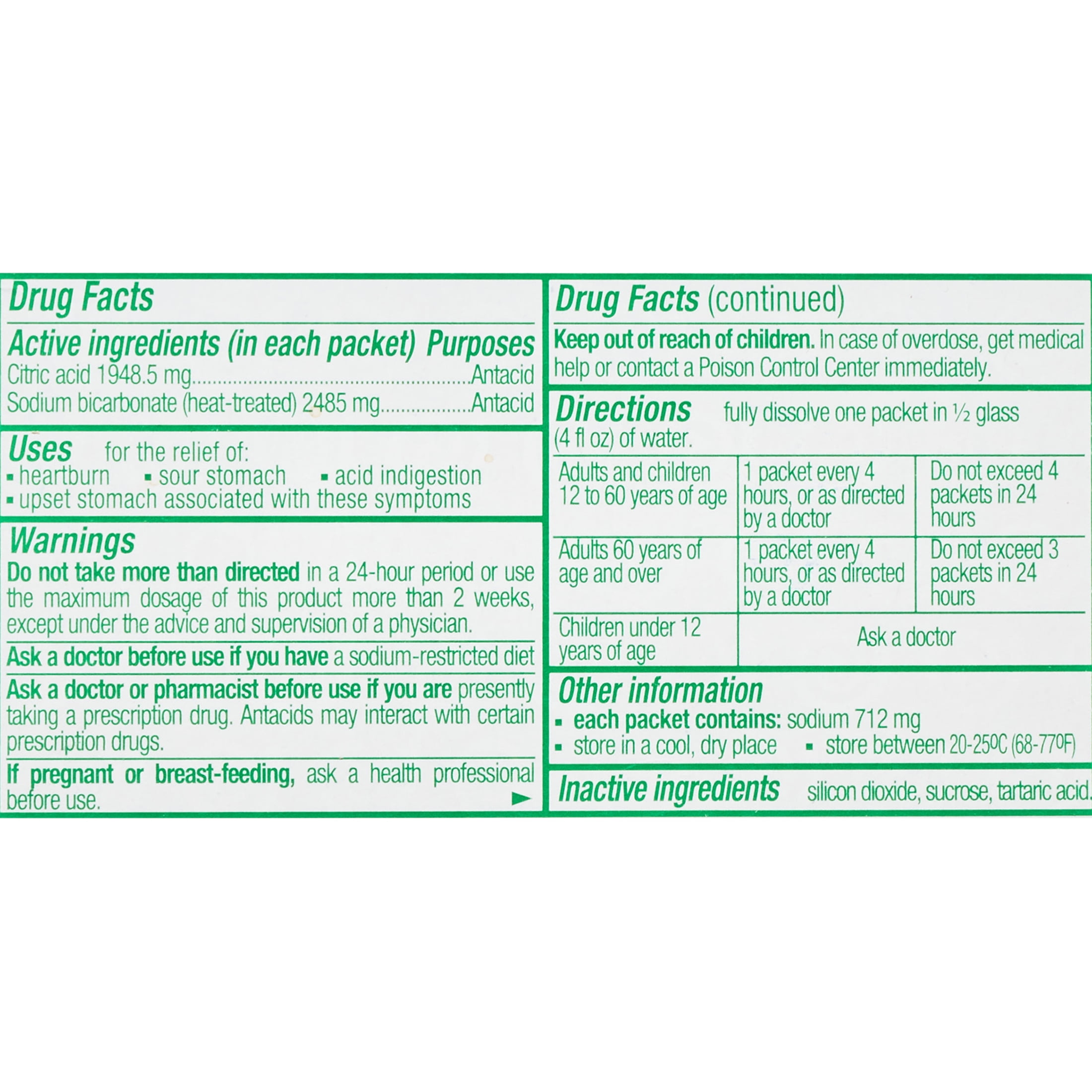 (2 pack) Sal De Uvas Picot an Effervescent Antacid Powder Solution for Heartburn Symptoms, 12 Count
