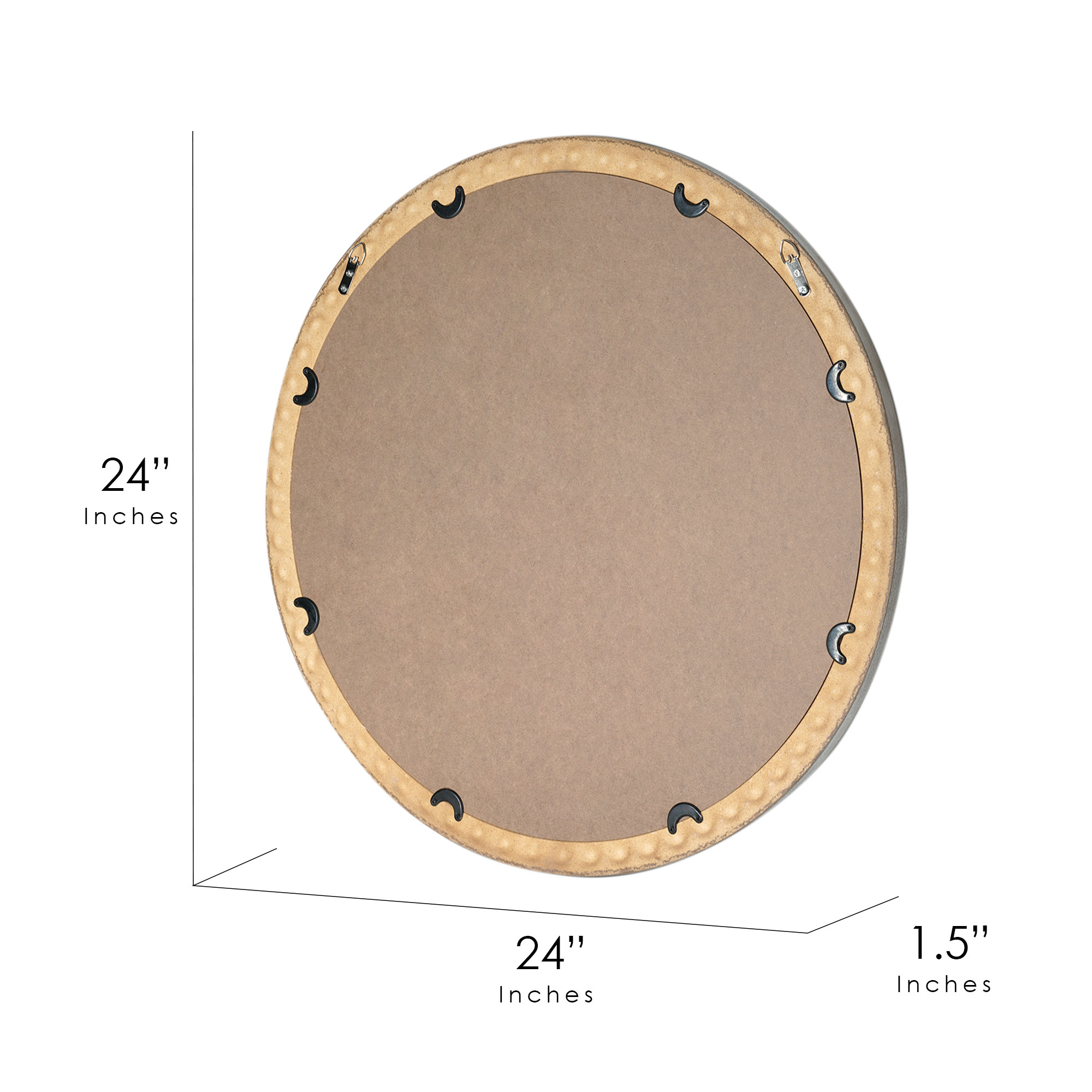 Crystal Art Gallery 24" x 24" Circle Wooden Beaded Frame Wall Mirror Set of 1