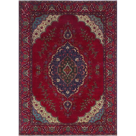 Vintage Arleana Red/Blue Rug, 8'2" x 11'6"