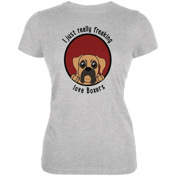 I Just Love Boxers Juniors Soft T Shirt White 2XL