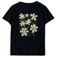 thumbnail image 4 of KIHOUT Nouveau Haut de Mode d'Été pour Femmes 2025, Haut à Manches Courtes Col Rond Décontracté Imprimé Noir 2TG, 4 of 5