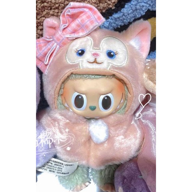 Labubu capa falda traje fiesta sentada Labubu Cos Hello Kitty ropa los monstruos muñecas de vinilo traje ropa sombrero Accesorios