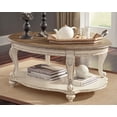 thumbnail image 2 of Bowery Hill Oval Coffee Table in Chipped White and Brown, 2 of 8