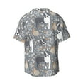 thumbnail image 2 of Xecao offers the Cute Dog And Flowers for Men's Casual Short-sleeved Shirt, a button-up collared shirt with a pocket, perfect for beach vacations and yacht travel in the 4X-Large size., 2 of 7