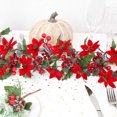 thumbnail image 4 of Guirnalda navideña de bayas rojas artificiales de ratán con piñas y flores, guirnalda de bayas artificiales, decoraciones navideñas para chimeneas de interior y exterior, vacaciones de invierno,, 4 of 6