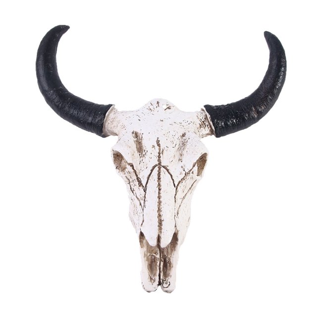 Figura de resina 3D de Animal cabeza de calavera de vaca Ehuebsd adorno para colgar en la pared figuritas artesanales