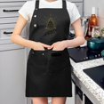 thumbnail image 2 of 2 Pack Adjustable Bib Apron for Cooking - Black with Golden Geometric Human Figure Design & 2 Pockets - Perfect for Men & Women Chefs, 2 of 6